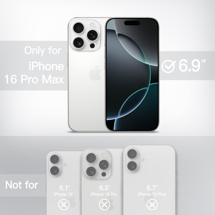 JETech Magnetic Case for iPhone 16 Pro Max 69Inch Compatible with MagSafe Translucent Matte Back Slim Shockproof Phone C