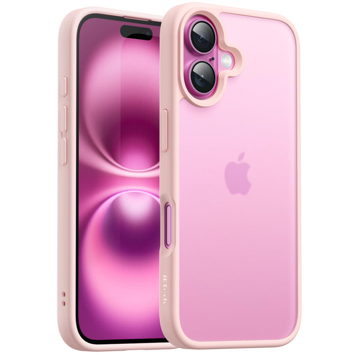 JETech Matte Case for iPhone 16 61Inch Shockproof Military Grade Drop Protection Frosted Translucent Back Phone Cover An