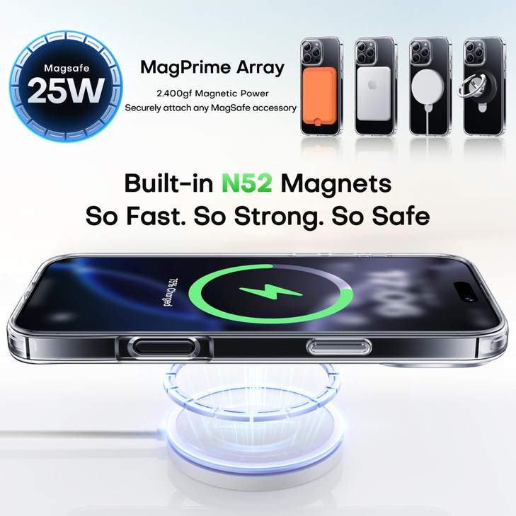 CellEver Strong Magnetic Case for iPhone 16 Pro Max YellowingResistant for MagSafe Charging Heavy Duty Protection Slim S