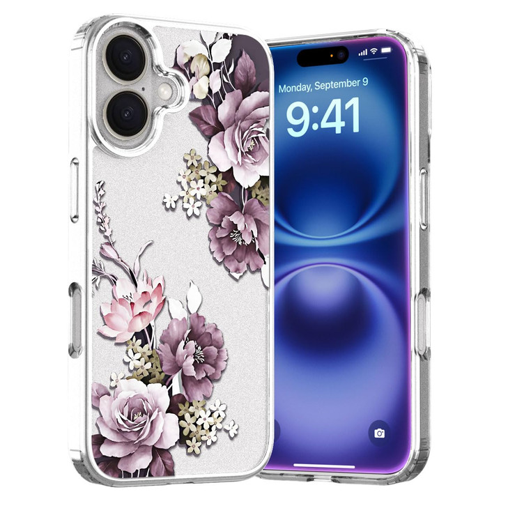 Akeivare for iPhone 16 Plus Case Floral Slim Shockproof Protective Cute Hard PCTPU Bumper Women Cover Flower case