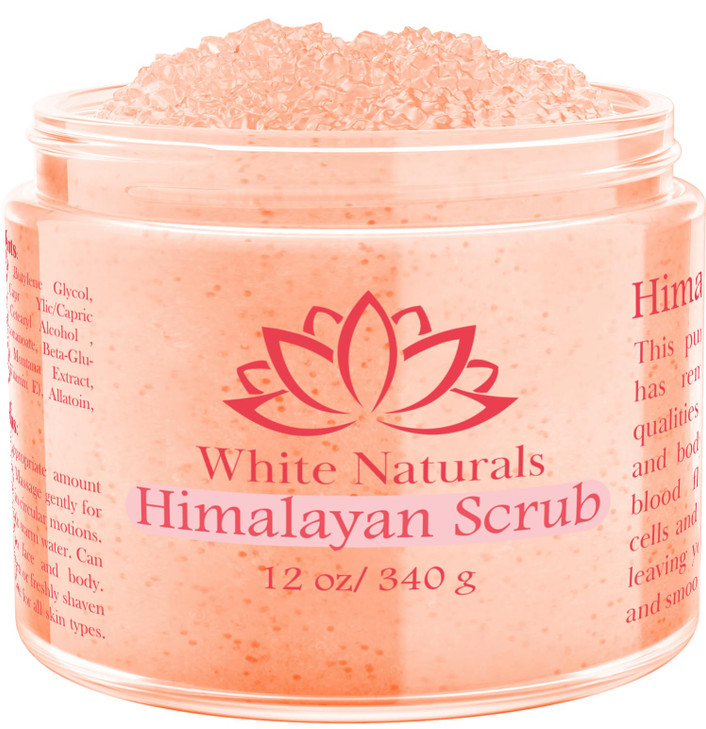 Himalayan Salt Body Scrub, Pink Exfoliator For Women, Exfoliating Scrub for Soft Skincare, Removes Dead Skin Cells, Natural Face Foot Hands Exfoliati