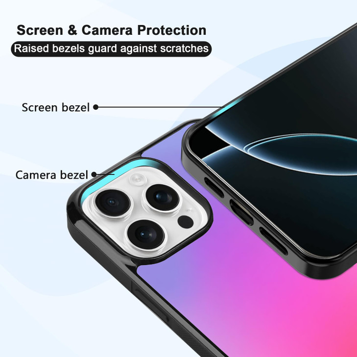 MMYAJT Aura Phone Case Fit for iPhone 16 Pro Max TPU Shockproof Protective Trippy Cute Colour Phone Cover Gift for Boy G