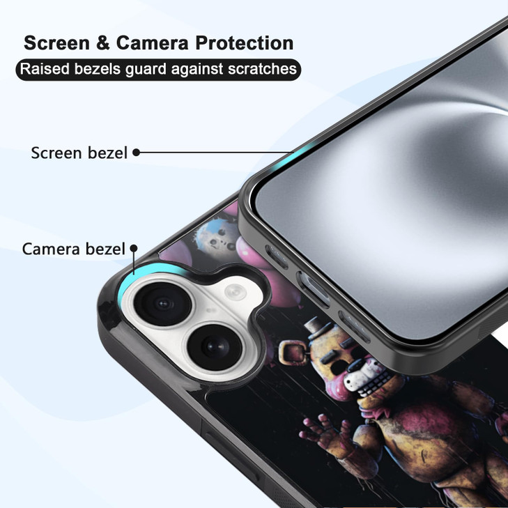 MMYAJT Black Cute Phone Case Fit for iPhone 16 TPU Shockproof Protective iPhone Case Horror Video Game Phone Cover Gift