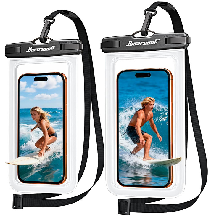 Hiearcool Waterproof Phone Pouch Waterproof Phone Case with Crossbody Lanyard Compatible for iPhone 17 16 15 14 13 Pro M