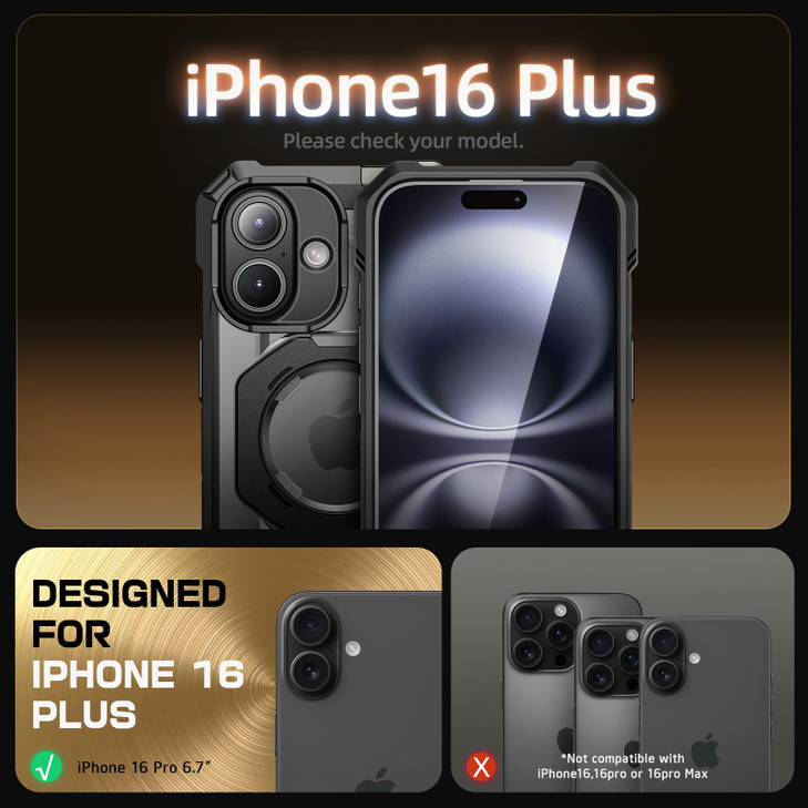 SUPCASE for iPhone 16 Plus Case with Camera Control Capture Button Unicorn Beetle Grip Compatible with MagSafe Builtin S