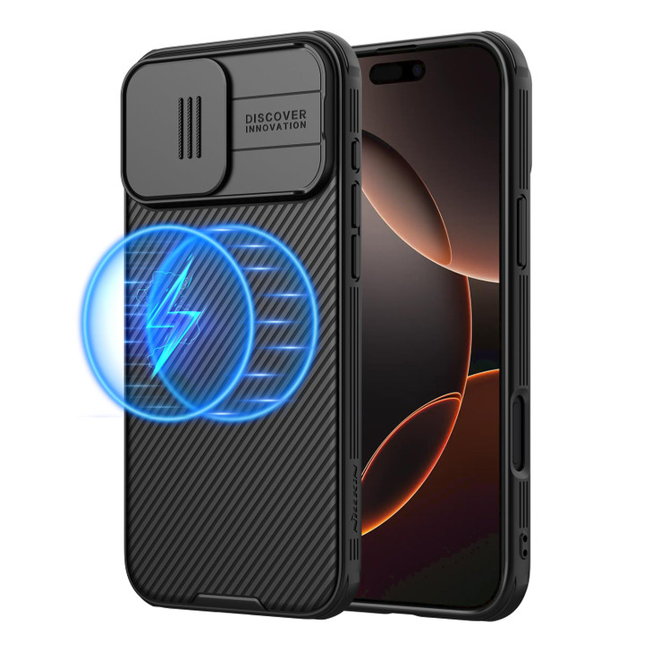Nillkin Magnetic for iPhone 16 Pro Max Case Upgraded Slide Camera Cover Compatible with Magsafe Slim Thin Phone Case for