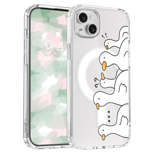 LuminousGuard for iPhone 16 Case Compatible with MagSafe Cute Kawaii Duck Magnetic Phone Case Clear Soft Slim Fit Shockp