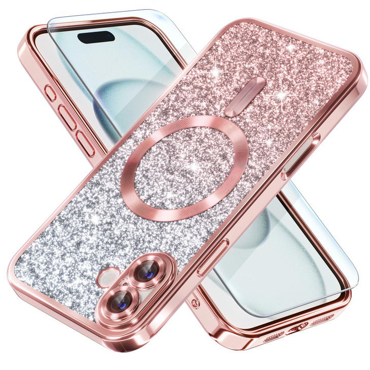 Misea Magnetic for iPhone 16 Plus Case Compatible with MagSafe Military Grade Drop Protection Full Camera Lens Protector
