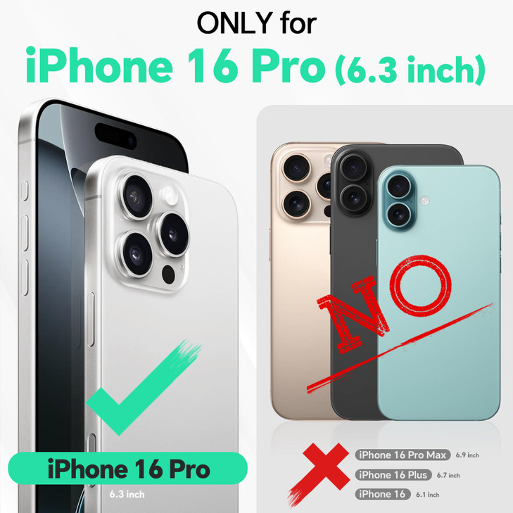 TUCCH Case Wallet for iPhone 16 Pro Detachable PU Leather Removable Cover Compatible with iPhone 16 Pro Red