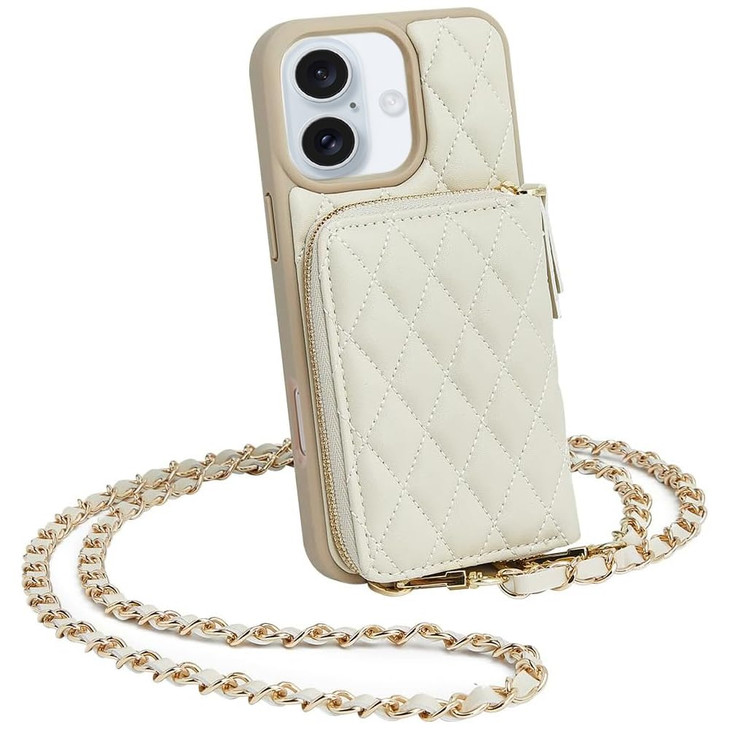 LAMEEKU Compatible with iPhone 16 Case Wallet with Card Holder RFID Blocking Wrist Strap Crossbody Phone Cover for Women
