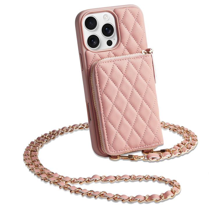 LAMEEKU Compatible with iPhone 16 Pro Case Wallet with Card Holder RFID Blocking Wrist Strap Crossbody Phone Cover for W