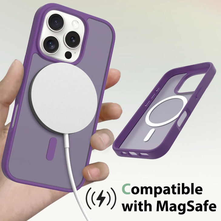 EUMADOVE for iPhone 16 pro Case Compatible with Magsafe Translucent Matte Phone Cover 10 FT Military Grade Drop Protecti
