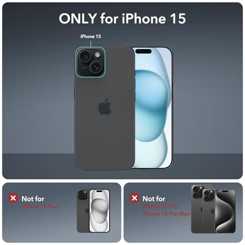 ESR for iPhone 15 Case Compatible with MagSafe FullBody MilitaryGrade Drop Proof Case with Builtin 9H Tempered Glass Scr