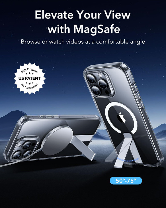 ESR for iPhone 16 Pro Case with Kickstand MilitaryGrade Shockproof Protection Magnetic Fully Adjustable Flickstand Phone