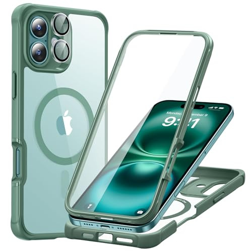 ESR for iPhone 16 Case Compatible with MagSafe FullBody MilitaryGrade Drop Proof Case with Builtin 9H Tempered Glass Scr