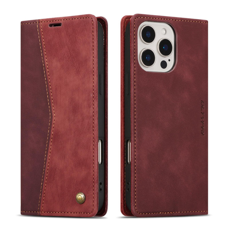 QLTYPRI for iPhone 16 Pro Case Wallet with Card Holder Vintage PU Leather Kickstand Magnetic Closure Shockproof Folio Bo