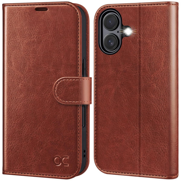 OCASE Compatible with iPhone 16 Wallet Case PU Leather Flip Folio Case with Card Holders RFID Blocking Kickstand Shockpr