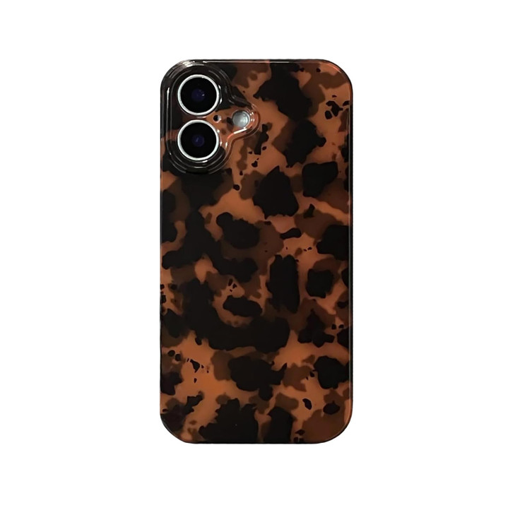 aaknhen Tortoise Shell Phone Case Compatible for iPhone 16NOT Pro Retro Leopard Cheetah Print Chic Animal Pattern Flexib