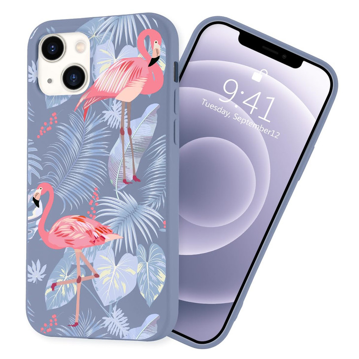 MAYCARI Cute Flamingo Silicone Case Compatible with iPhone 16 Plus Women Girls Aesthetic Design Ultra Thin Blue Liquid S