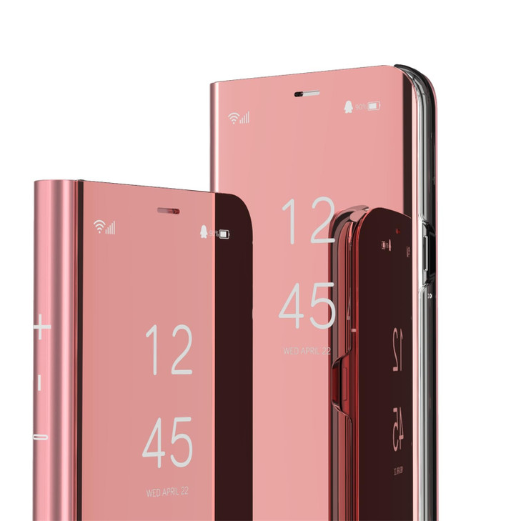 LEMAXELERS Case for iPhone 16 Pro Max Slim Mirror Design Clear View Flip Bookstyle Ultra Slim Protective Case with Kicks