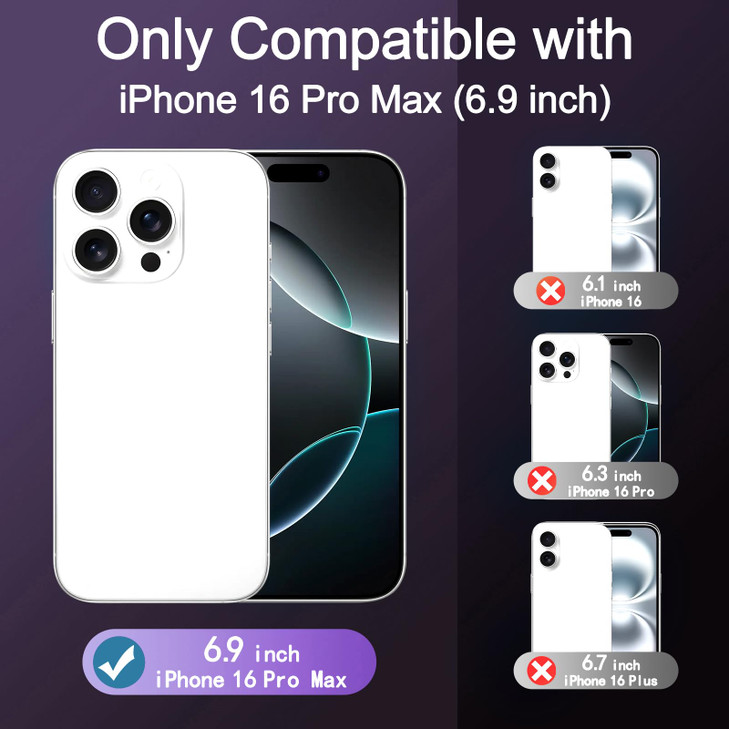 OOK Magnetic Ring Case for iPhone 16 Pro Max Case with 360 Kickstand Holder Compatible with MagSafe Slim Translucent Mat