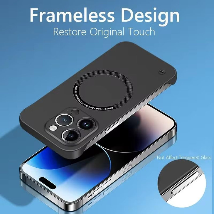 Doulings Frameless Magnetic Series Designed for iPhone 16 Pro Max CaseCompatible with MagSafe Borderless Ultra Thin Slim
