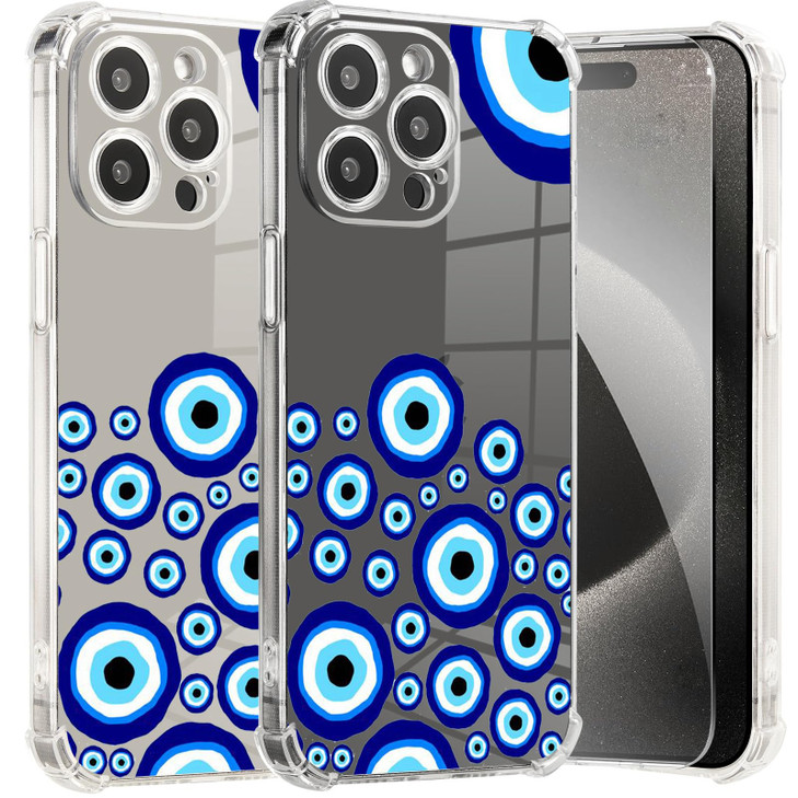 Roemary Eyes Case for iPhone 16 with Blue Eyes DesignArty Pattern with Screen Protector Buffertech 66 ft Drop Impact Sof