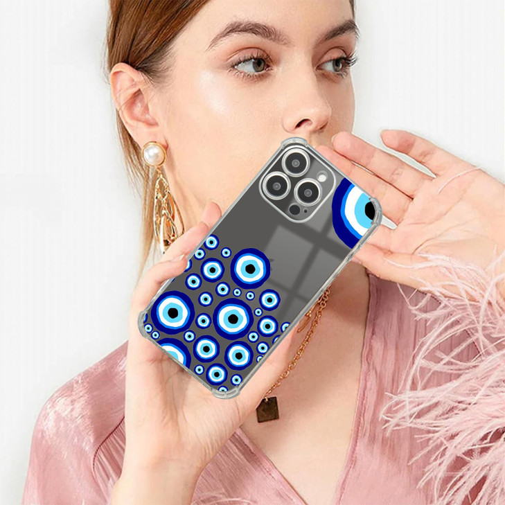 Roemary Eyes Case for iPhone 16 with Blue Eyes DesignArty Pattern with Screen Protector Buffertech 66 ft Drop Impact Sof