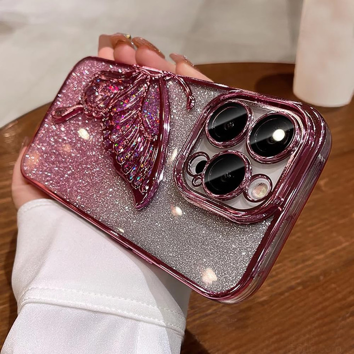 Roemary Butterfly Case for iPhone 16 Plusfor iPhone 16 Plus Case Liquid FlowingGlitter Phone Case with Camera ProtectorP