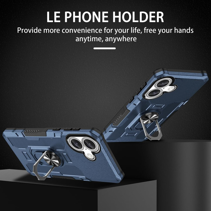 Sidande Case for iPhone 16 Plus Case Apple 16 Plus Case Heavy Duty Kickstand Holder Builtin Magnetic Car Mount Shockproo