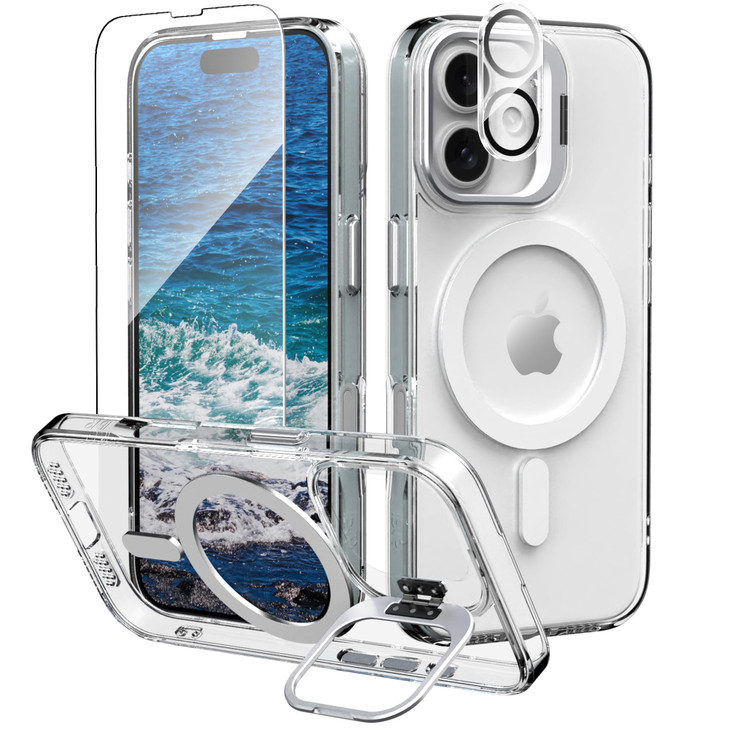 IDweel for iPhone 16 Plus Case with Screen Protector Camera Lens ProtectorCompatible with MagSafeBuiltin Camera Stash St