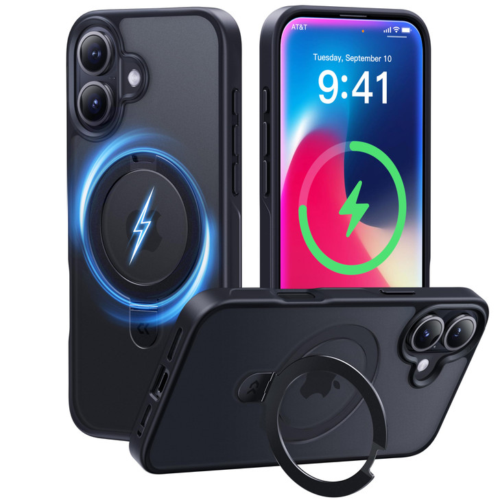 CASEKOO UltraMagnetic Stand for iPhone 16 Plus Case Military Drop Protection Compatible with MagSafe Shockproof Transluc