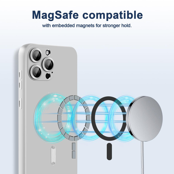 Slim Case for iPhone 16 Pro 5G Camera Lens Protector MagSafe Thin Metal Matte Silicone Soft Rubber 16 Pro Phone Case Mag