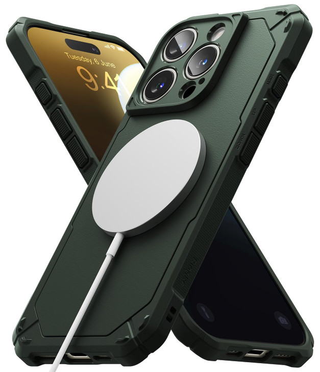Ringke Rugged Gear for iPhone 16 Pro Case Compatible with MagSafe Prevents Oily Smudges NonSlip Enhanced Grip Protective