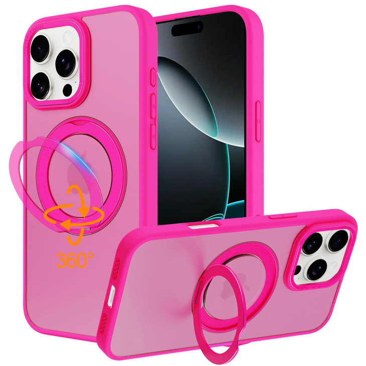 tharlet Magnetic Phone Case for iPhone 16 Pro Max Case Hot Pink Compatible with MagSafe AntiSlip and DropProof Protectiv