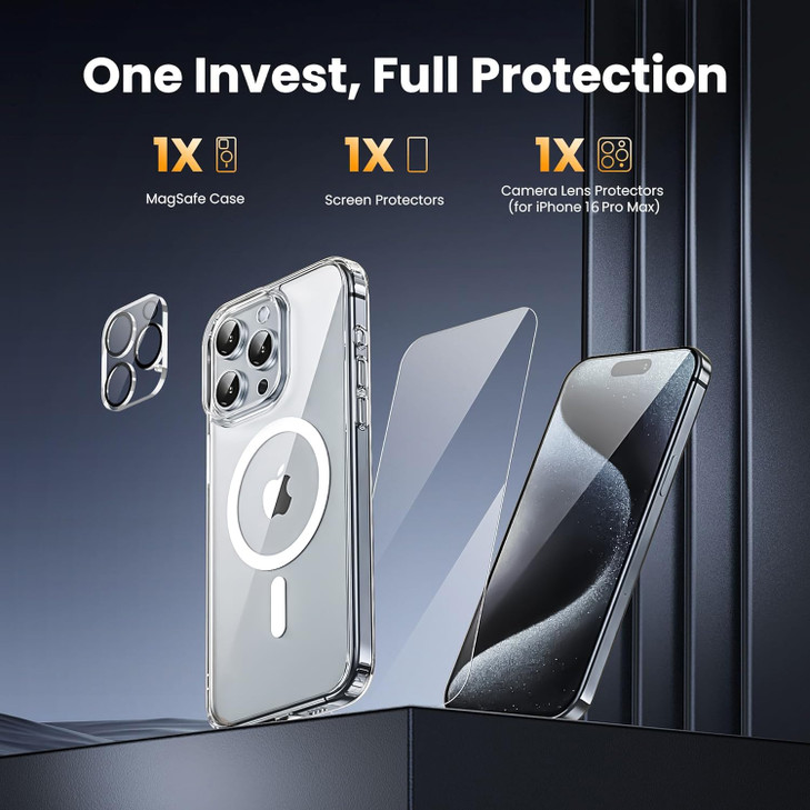 Astter for iPhone 16 Pro Max Case ClearMagnetic iPhone 16 ProMax Case Compatible with MagSafewith Screen Protector Camer