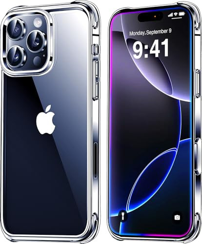 Mkeke for iPhone 16 Pro Case Clear NotYellowing MilitaryGrade Drop Protection Shockproof Protective Clear iPhone 16 Pro