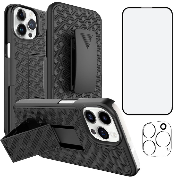 Ailiber Designed for iPhone 16 Pro Max Case with Stand iPhone 16 Max Pro Belt Clip Holster with Camera LensScreen Protec