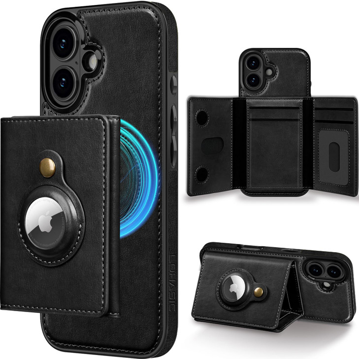 LOHASIC for iPhone 16 Plus Wallet Cases Leather MagSafe Phone Case with Detachable RFID Blocking Folio Kickstand 5 Card