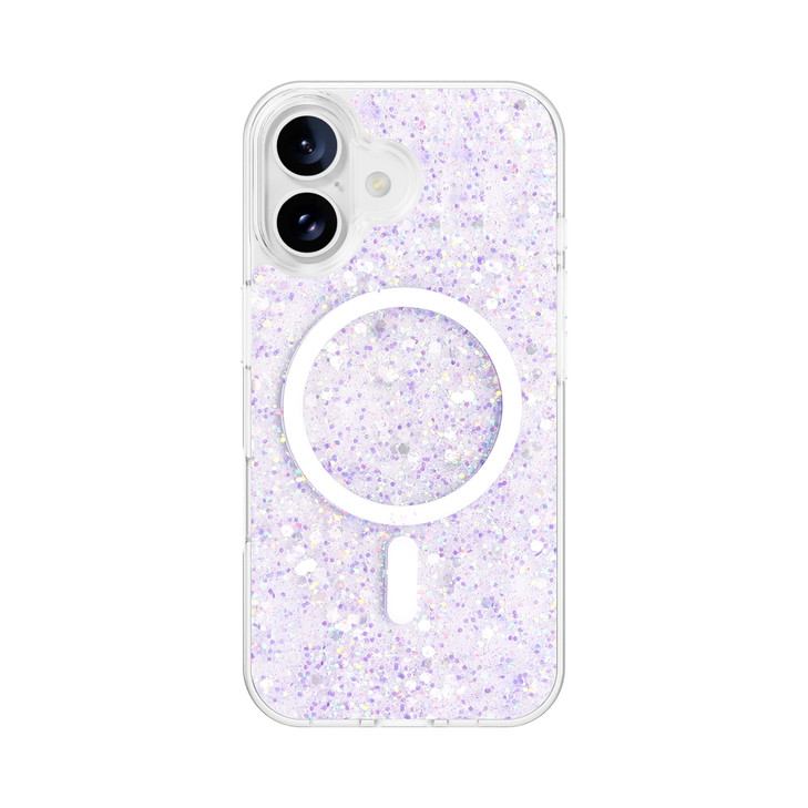 QOVOC for iPhone 16 Plus Case Clear Glitter MagSafe Compatible Bling Sparkly Girly Case for iPhone 16 Plus Magnetic Prot