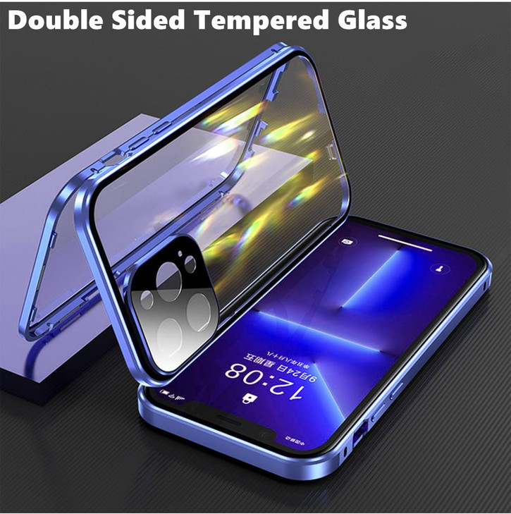 KMXDD 360 Full Body Case for iPhone 16 Pro Max Clear Case with Lock Screen Protector Camera Protector Aluminium Alloy Bu