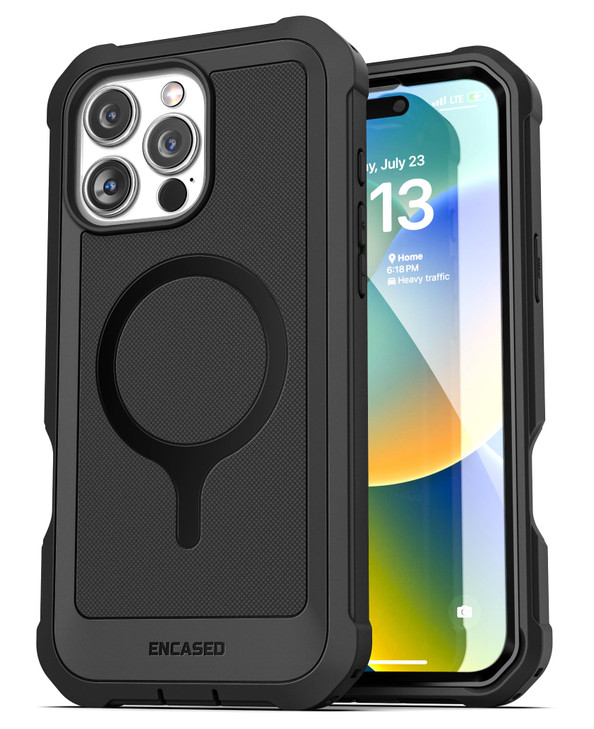 ENCASED Falcon Armor Designed for iPhone 16 PRO Case with Builtin Screen Protector Compatible with MagSafe Military Grad