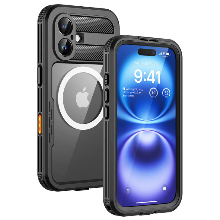 Lanhiem Magnetic for iPhone 16 Case IP68 Waterproof Dustproof Case Compatible with Magsafe Builtin Screen Protector Full
