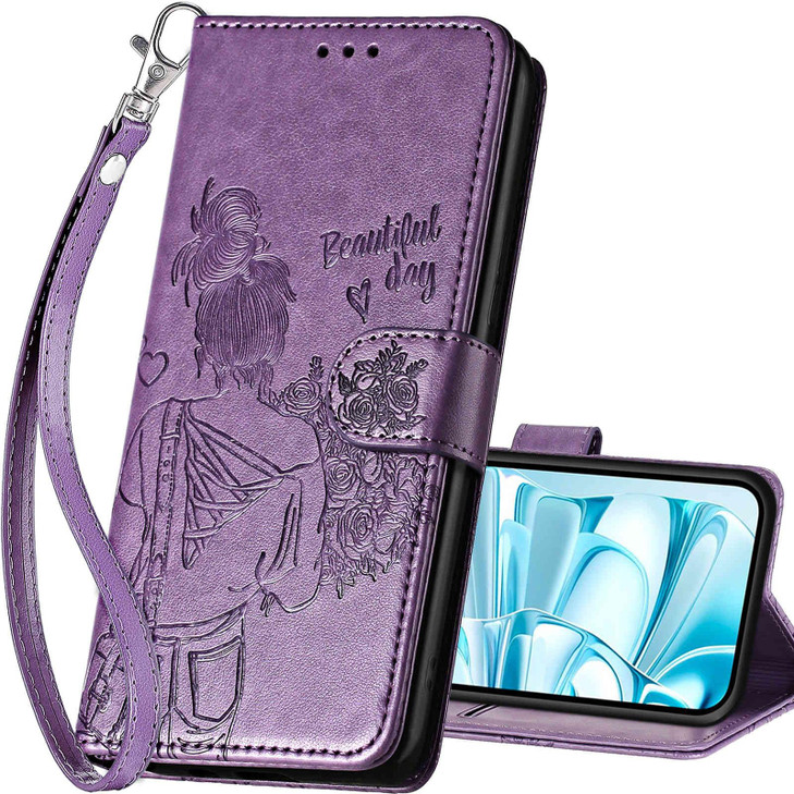 SASYMALY for iPhone 16 Plus Wallet case Flip Folio Cover with Stand Feature for Women Men PU Leather Phone Case Fit for