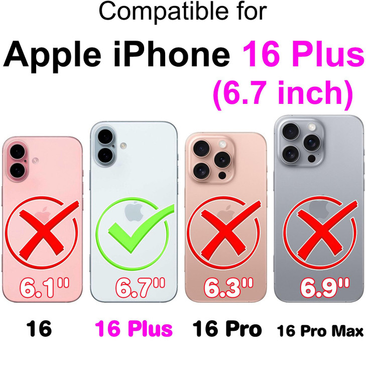 SASYMALY for iPhone 16 Plus Wallet case Flip Folio Cover with Stand Feature for Women Men PU Leather Phone Case Fit for