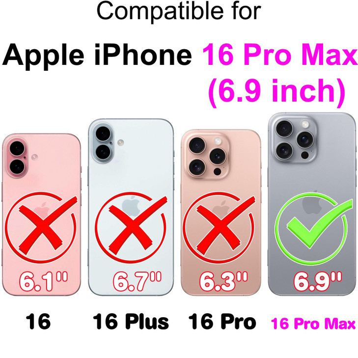 SASYMALY for iPhone 16 Pro Max Wallet case Flip Folio Cover with Stand Feature for Women Men PU Leather Phone Case Fit f