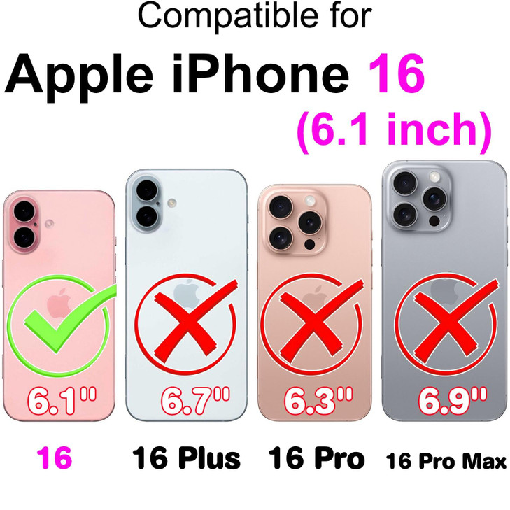 SASYMALY for iPhone 16 Wallet case Flip Folio Cover with Stand Feature for Women Men PU Leather Phone Case Fit for iPhon