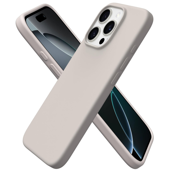 ORNARTO Compatible with iPhone 16 Pro Case 63 Slim Liquid Silicone 3 Layers Soft Gel Rubber Shockproof Protective Cover
