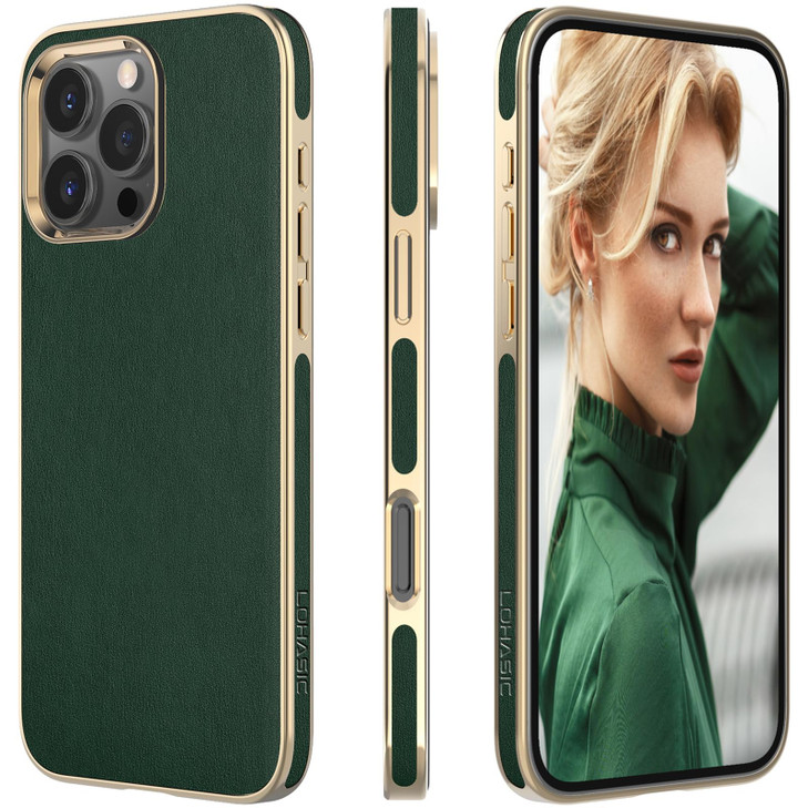 LOHASIC for iPhone 16 Pro Case Leather Slim Luxury Designer Cover Compatible with Apple iPhone 16 Pro Soft Vegan Aesthet