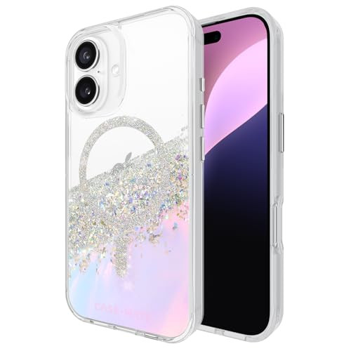 CaseMate iPhone 16 Case Compatible with MagSafe Sparkly Holographic Phone Case with 12ft Drop Protection Premium Magneti